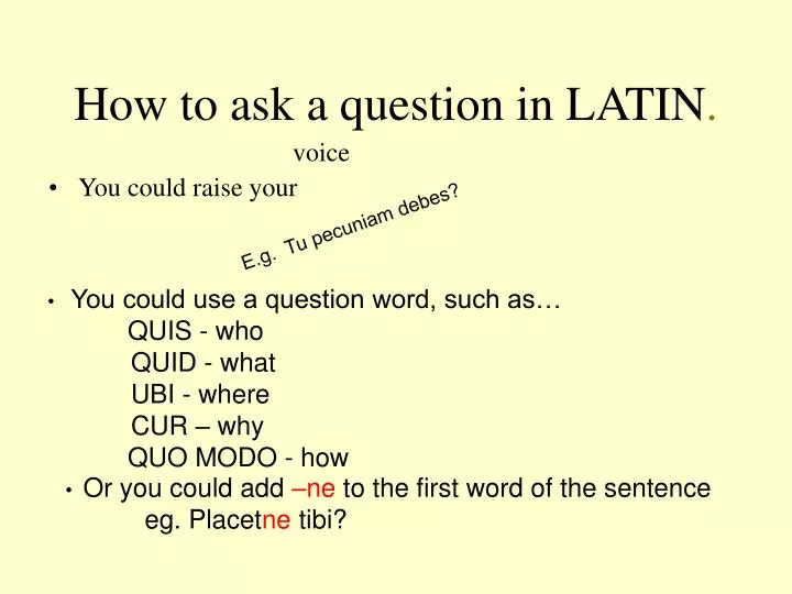 how to ask a question in latin