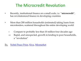 The Microcredit Revolution