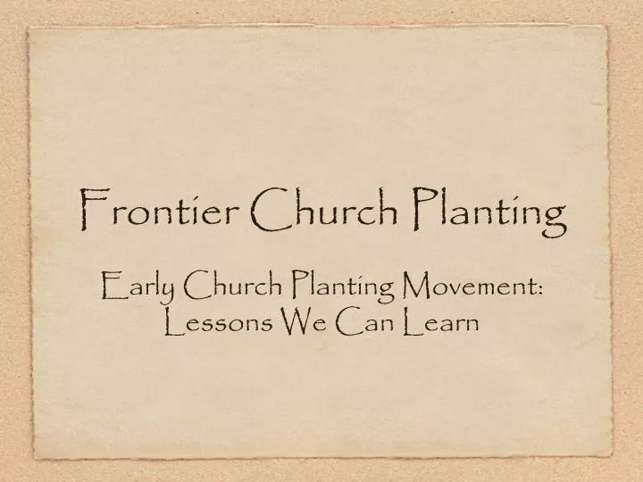 frontier church planting