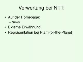 Verwertung bei NTT: