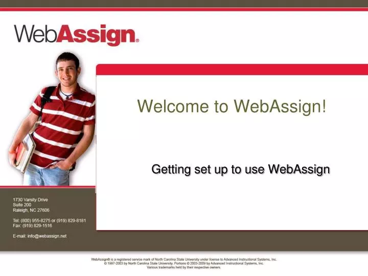 getting set up to use webassign