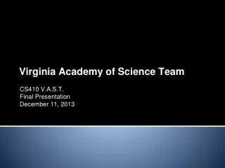 Virginia Academy of Science Team
