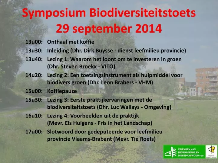 symposium biodiversiteitstoets 29 september 2014