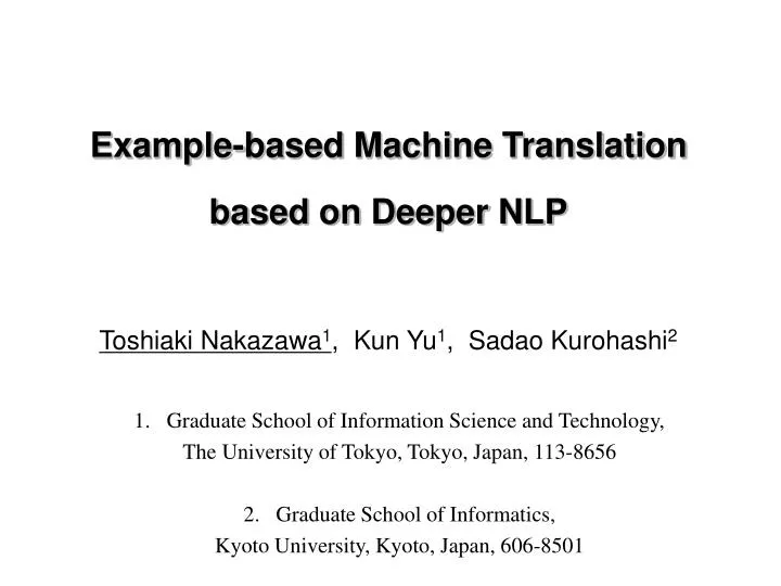 example based machine translation based on deeper nlp