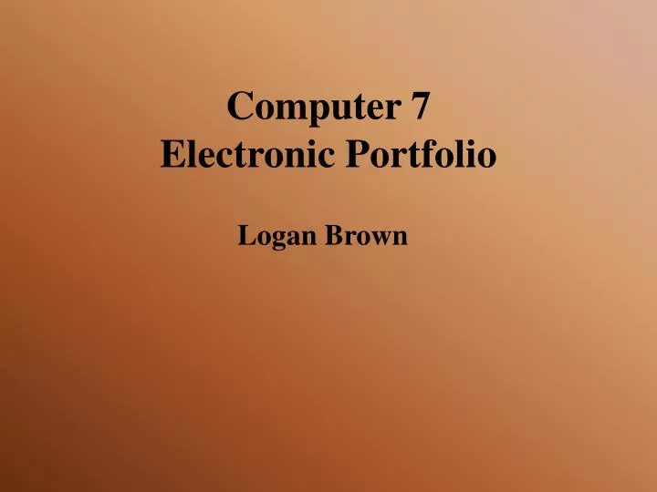 computer 7 electronic portfolio