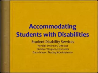 Accommodating Students with Disabilities