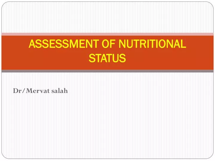 assessment of nutritional status
