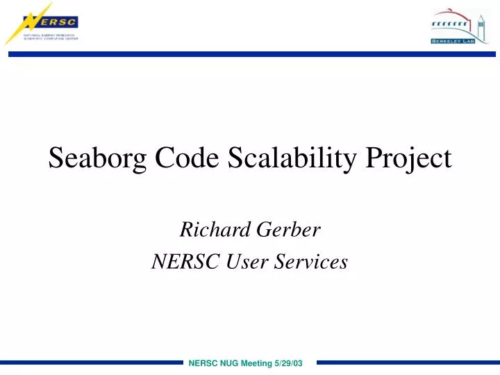 seaborg code scalability project