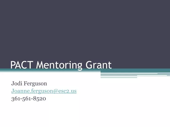 pact mentoring grant