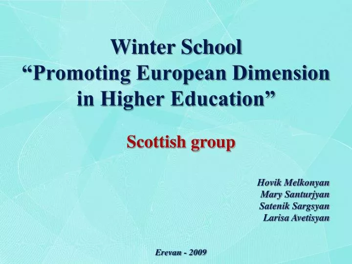 winter school promoting european dimension in higher education