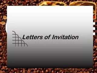 Letters of Invitation