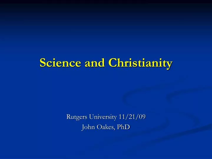 science and christianity
