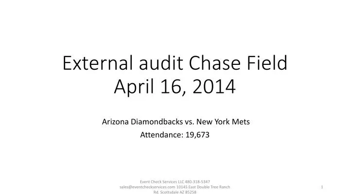 external audit chase field april 16 2014
