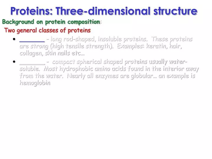 proteins three dimensional structure