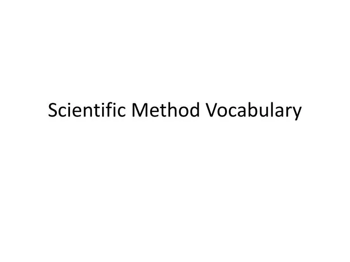 scientific method vocabulary