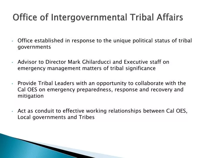 office of intergovernmental tribal affairs