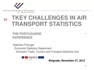 Statistics Portugal Economic Statistics Department