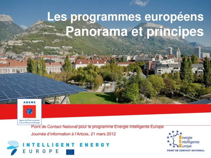 les programmes europ ens panorama et principes