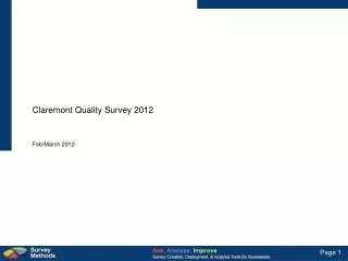 Claremont Quality Survey 2012