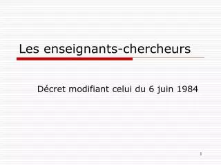 les enseignants chercheurs