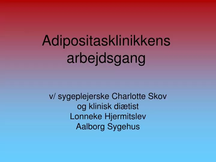 adipositasklinikkens arbejdsgang