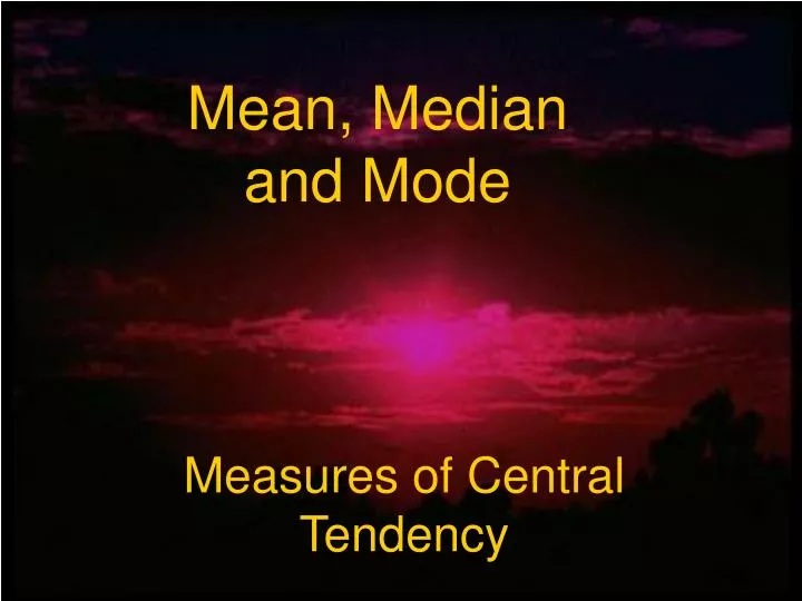 mean median and mode