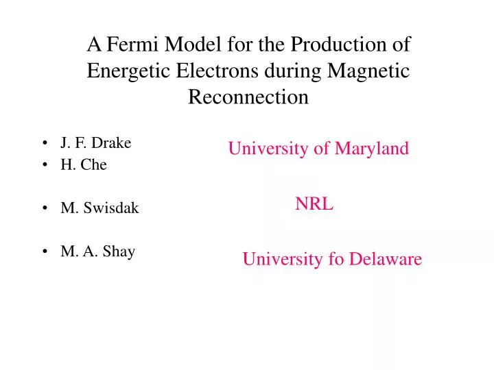a fermi model for the production of energetic electrons during magnetic reconnection
