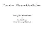 Proseminar : Allgegenwärtiges Rechnen - slide 1