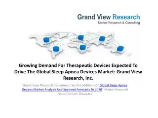 Sleep Apnea Devices Market Analysis To 2020