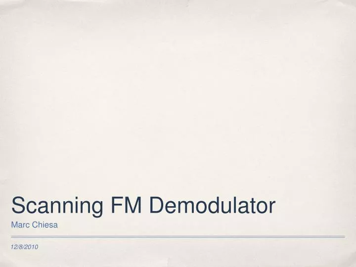 scanning fm demodulator