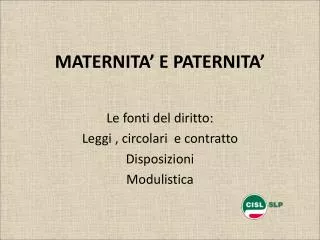 maternita e paternita