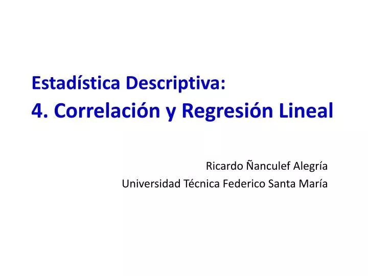 estad stica descriptiva 4 correlaci n y regresi n lineal