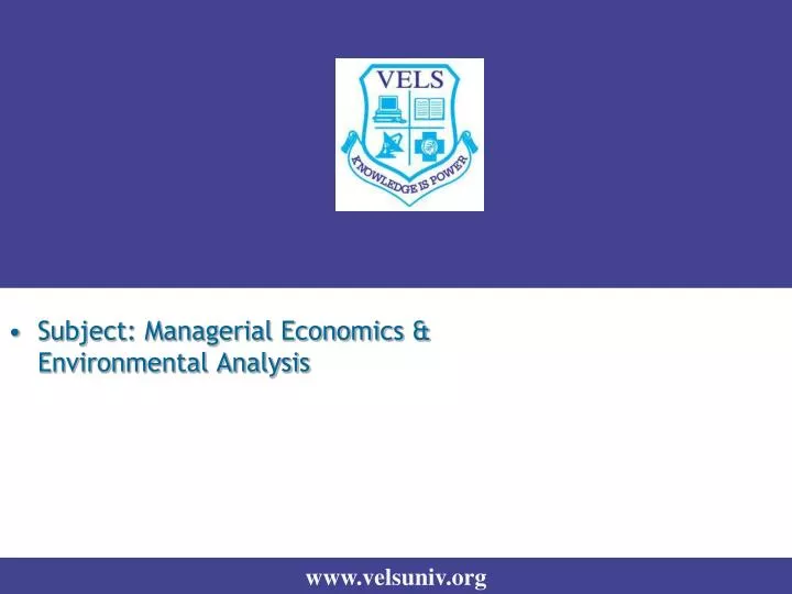 subject managerial economics environmental analysis