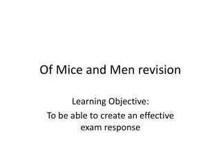 Of Mice and Men revision