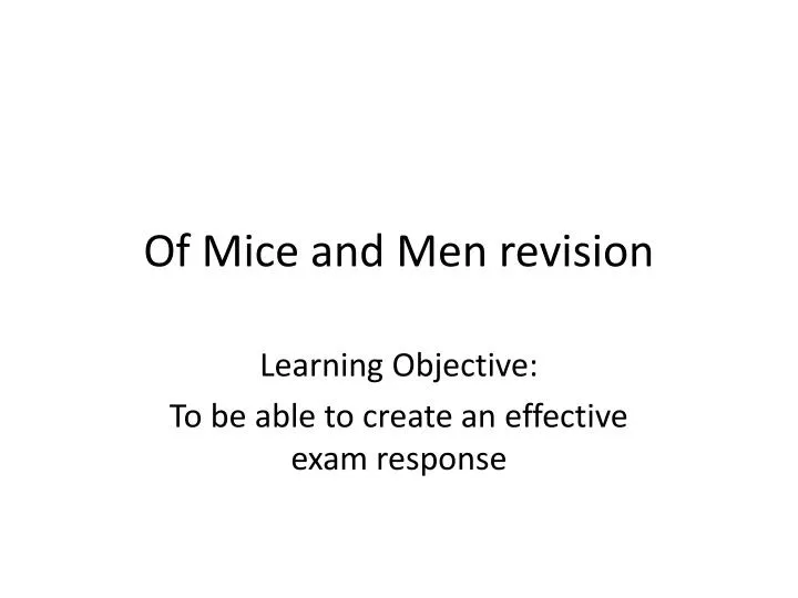 of mice and men revision