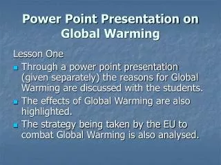 Power Point Presentation on Global Warming