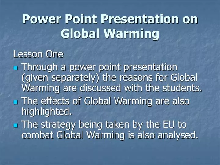power point presentation on global warming