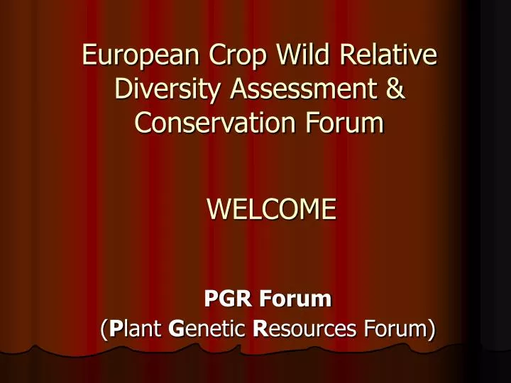 european crop wild relative diversity assessment conservation forum