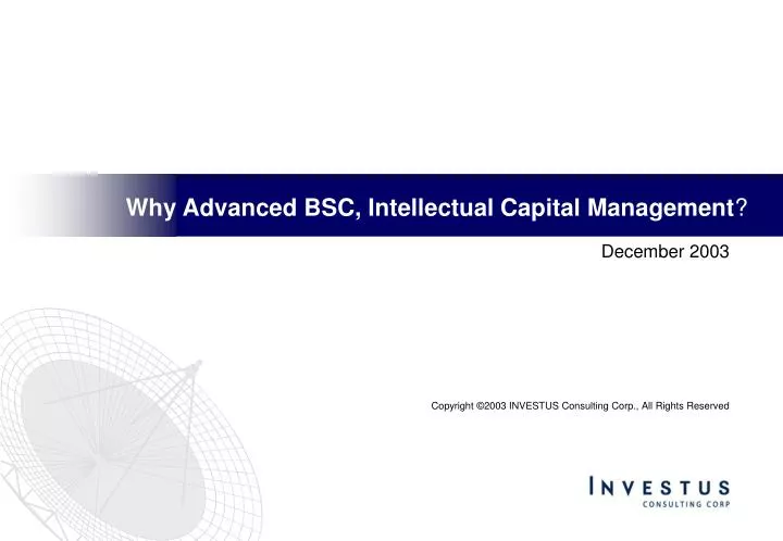 why advanced bsc intellectual capital management