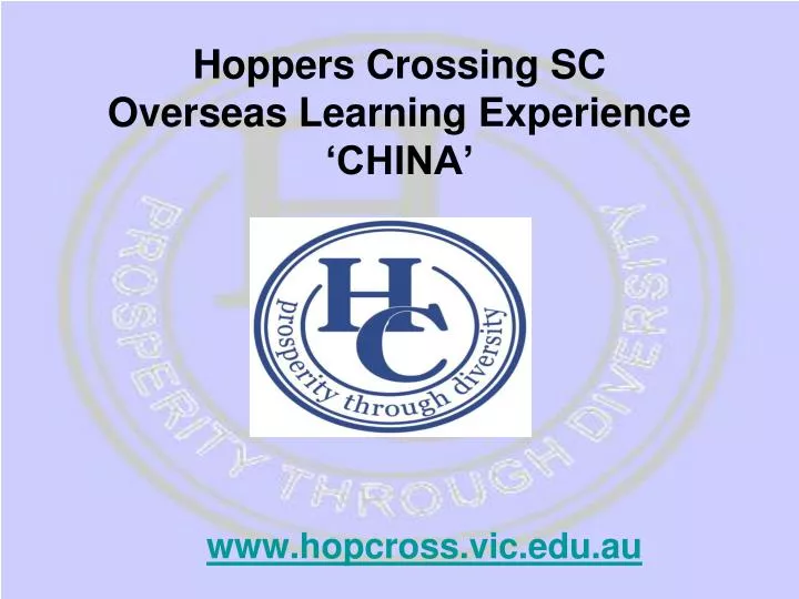 hoppers crossing sc overseas learning experience china