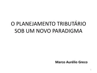 o planejamento tribut rio sob um novo paradigma