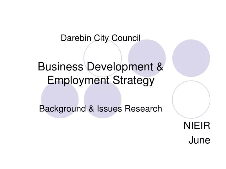 darebin city council business development employment strategy background issues research
