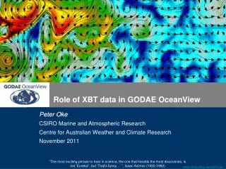 Role of XBT data in GODAE OceanView