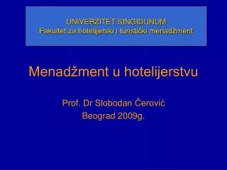 menad ment u hotelijerstvu