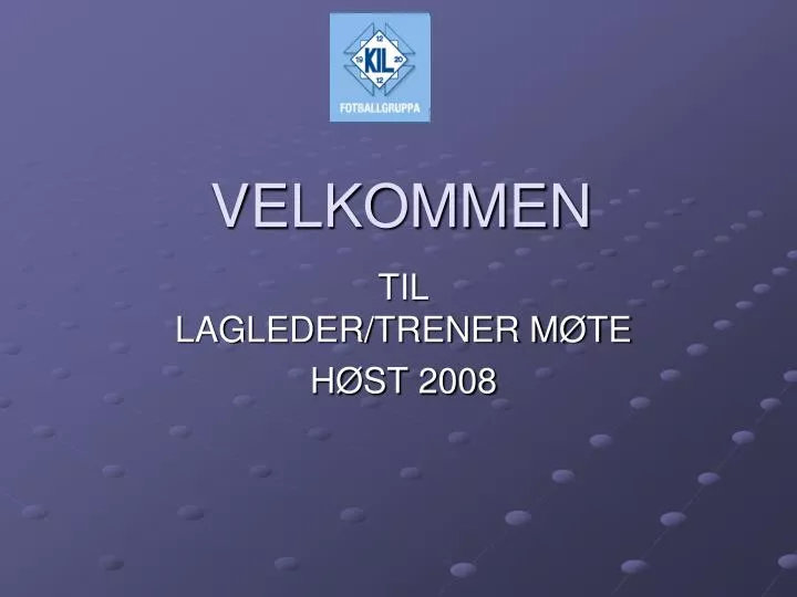 velkommen