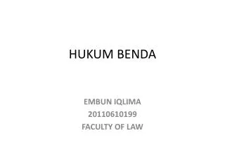 hukum benda