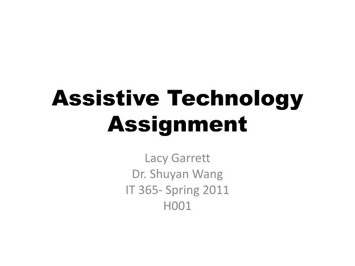 assistive technology assignment