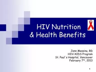 HIV Nutrition &amp; Health Benefits