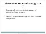 Alternative Forms of Energy Use - slide 1