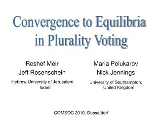 Convergence to Equilibria in Plurality Voting